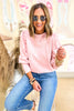 Light Pink Quilted Puff Sleeve French Terry Top, elevated sweatshirt, easy to wear, mom style, fall transition piece, pink must have, shop style your senses by mallory fitzsimmons
