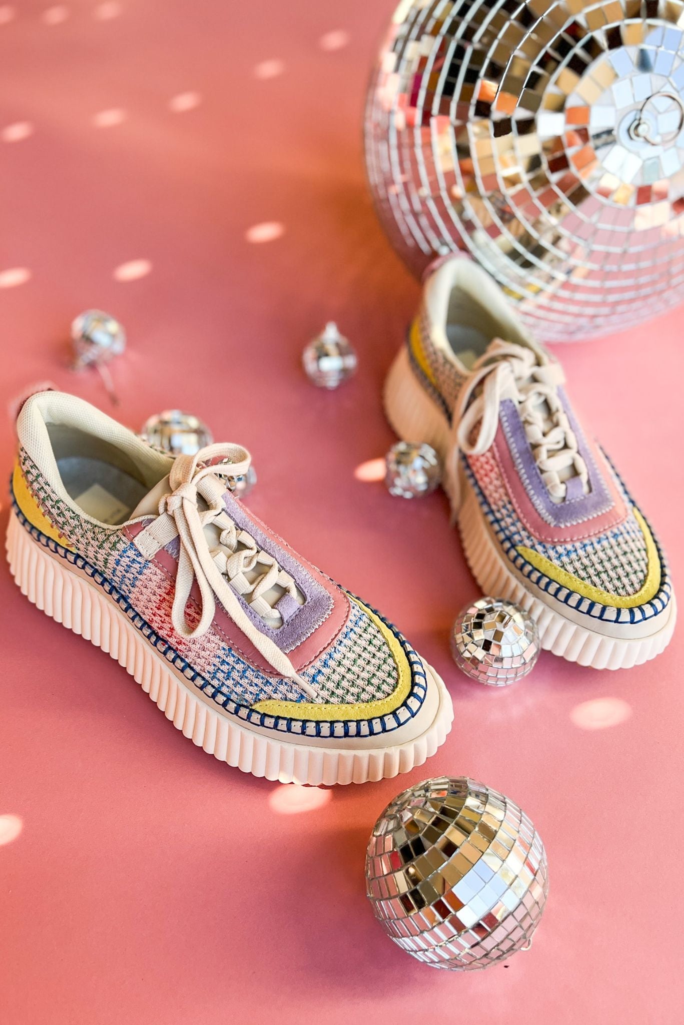 Dolce Vita Colorful Knit Platform Sneakers. Spring chic. mom style. work to weekend. designer inspired. Shop Style Your Senses by Mallory Fitzsimmons.