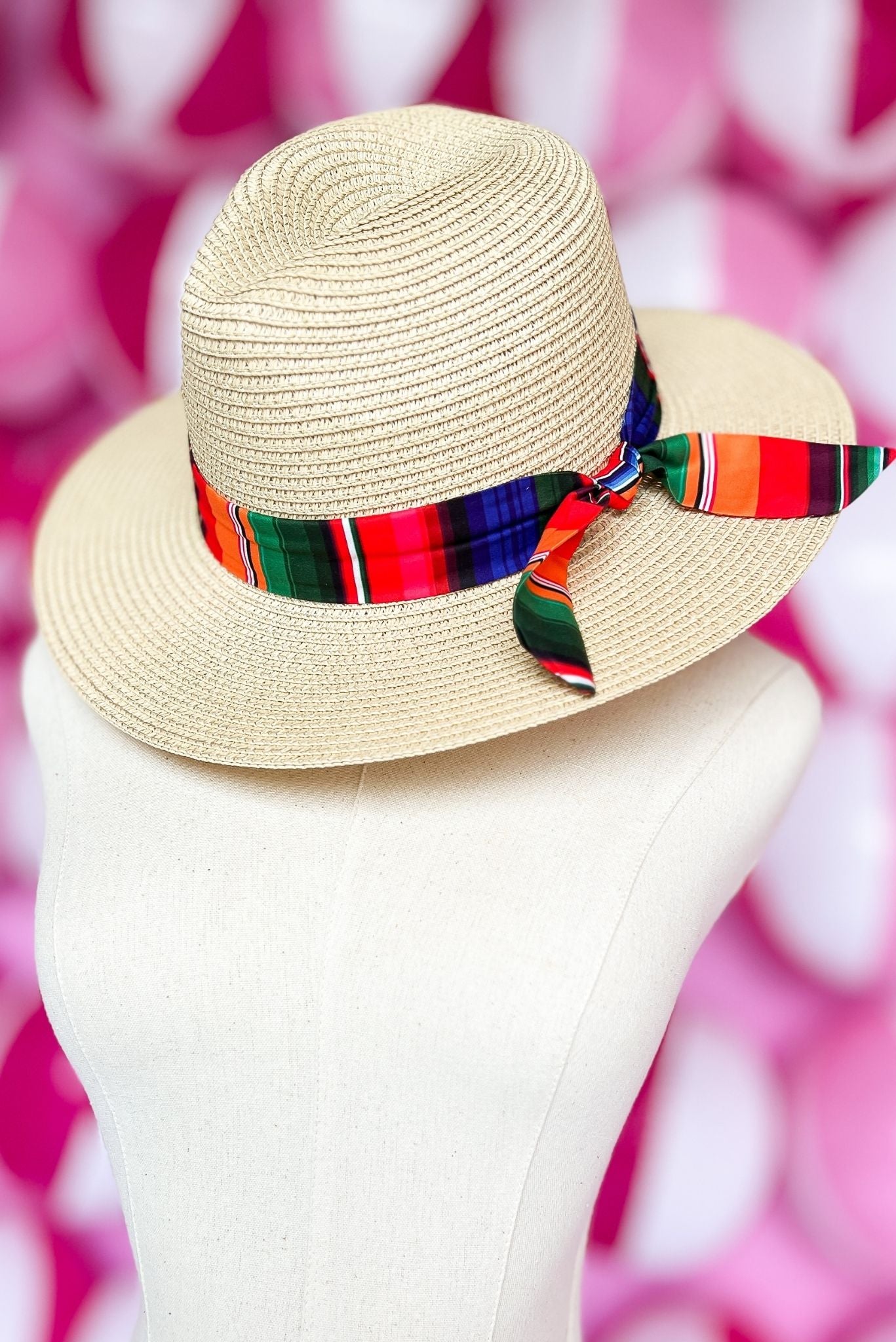 Striped Band Straw Panama Hat, beach hat, vacation look, must have, tie detail, shop style your senses by mallory fitzsimmons