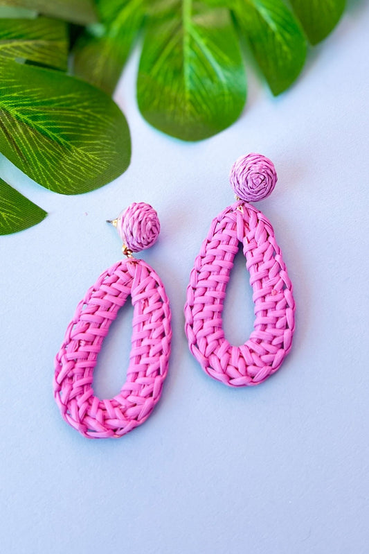 Lavender Woven Teardrop Earrings