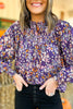 Purple Floral Ruffle Hem Button Down Top by Karlie, fall fashion, must have, layered look, elevated look, chic, mom style, shop style your senses by mallory fitzsimmons