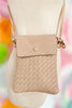 Nude Faux Leather Criss Cross Crossbody Bag