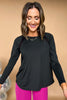 Black Long Sleeve Mesh Back Spliced Open Back Active Top, athleisure, must have, mom style, chic, everyday wear, shop style your senses by mallory ftizsimmons
