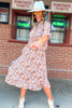 Brown Floral V Neck Flowy Sleeve Maxi Dress, fall floral maxi dress, flowy fit, flirty style, mom style, fall transition, must have, shop style your senses by mallory fitzsimmon