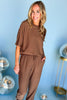 Mocha French Terry Top And Joggers Set