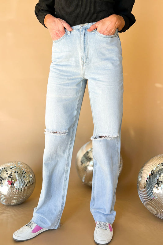Light Wash 90's Wide Leg Full Length Jeans *FINAL SALE*