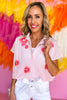 Pink Floral Embroidered Striped Short Sleeve Top, embroidered, cinco looks, collar, seersucker, must have, shop sytle your senses by mallory fitzsimmons