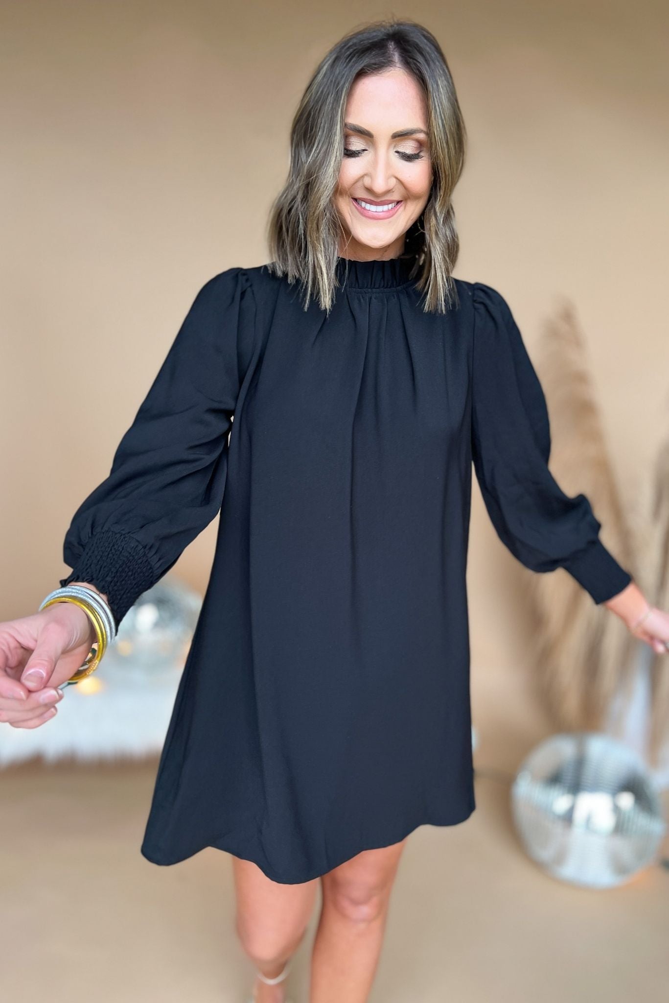 Long sleeve shift dress best sale