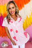 Pink Floral Embroidered Striped Short Sleeve Top, embroidered, cinco looks, collar, seersucker, must have, shop sytle your senses by mallory fitzsimmons