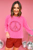 Pink Mineral Wash Peace Sign Pullover, everyday wear, must have, mom style, crew neck, peace sign detail, shop style your senses by mallory fitzsimmons
