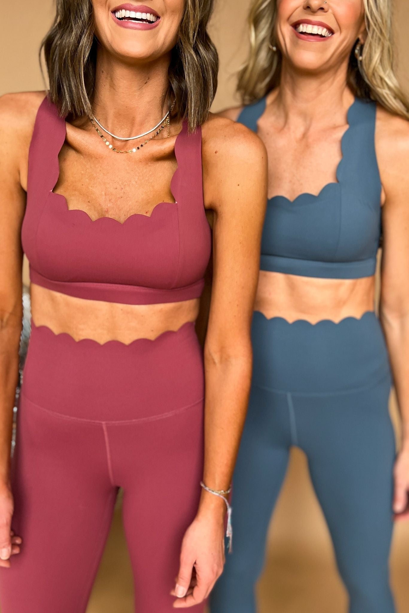 Dusty Teal Scallop Edge Criss Cross Back Sports Bra SSYS The Label,athleisure, must have, mom style, chic, everyday wear, shop style your senses by mallory ftizsimmons