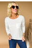 Off White Round Neck Drop Shoulder Long Sleeve Top, white long sleeve top, everyday wear, mom style, shop style your senses by mallory fitzsimmons