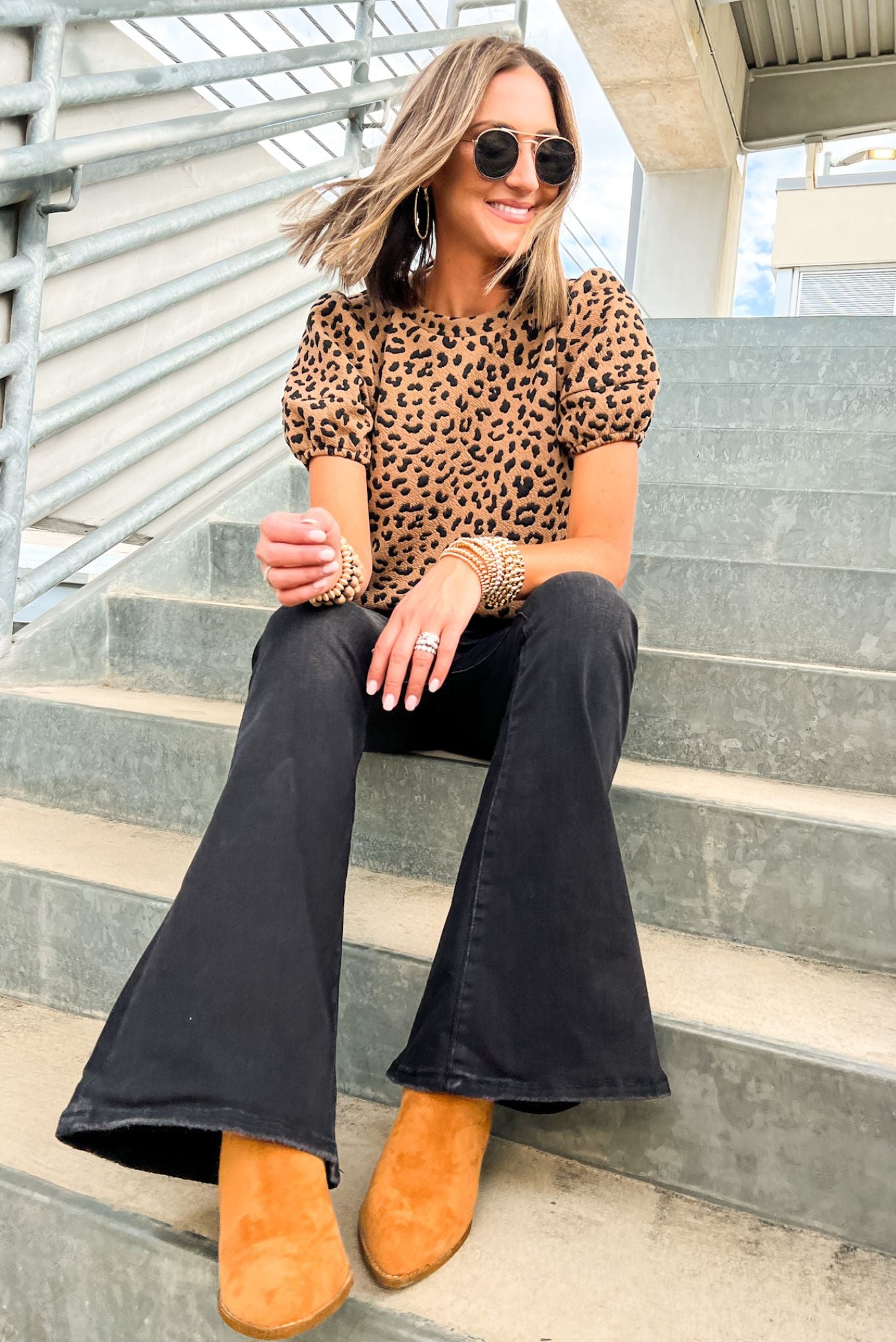 Mocha Animal Print Knit Top, fall transition piece, work to weekend, everyday wear, teacher outfit, mom style, updated animal print, shop style your senses by mallory fitzsimmons 