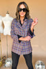 Purple Black Checker Double Breasted Blazer, work wear, office look, fall must have, trendy, chic blazer, mom style, shop style your senses by mallory fitzsimmons