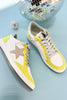 Shu Shop Neon Yellow Silver Glitter Tab Star Sneakers