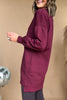 Burgundy Round Neck Longline Hi Low Sweatshirt Dress, fall fashion, must have, oversized fit, sweatshirt, travel look, mom style, shop style your senses by mallory fitzsimmons