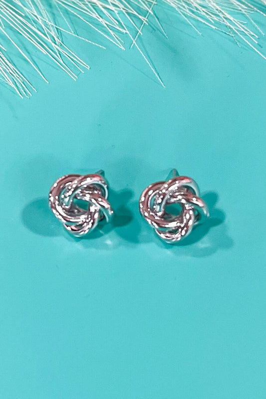 Silver Dipped Knot Stud Earrings *FINAL SALE*