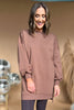 Mocha Round Neck Longline Hi Low Sweatshirt Dress, fall fashion, must have, oversized fit, sweatshirt, travel look, mom style, shop style your senses by mallory fitzsimmons