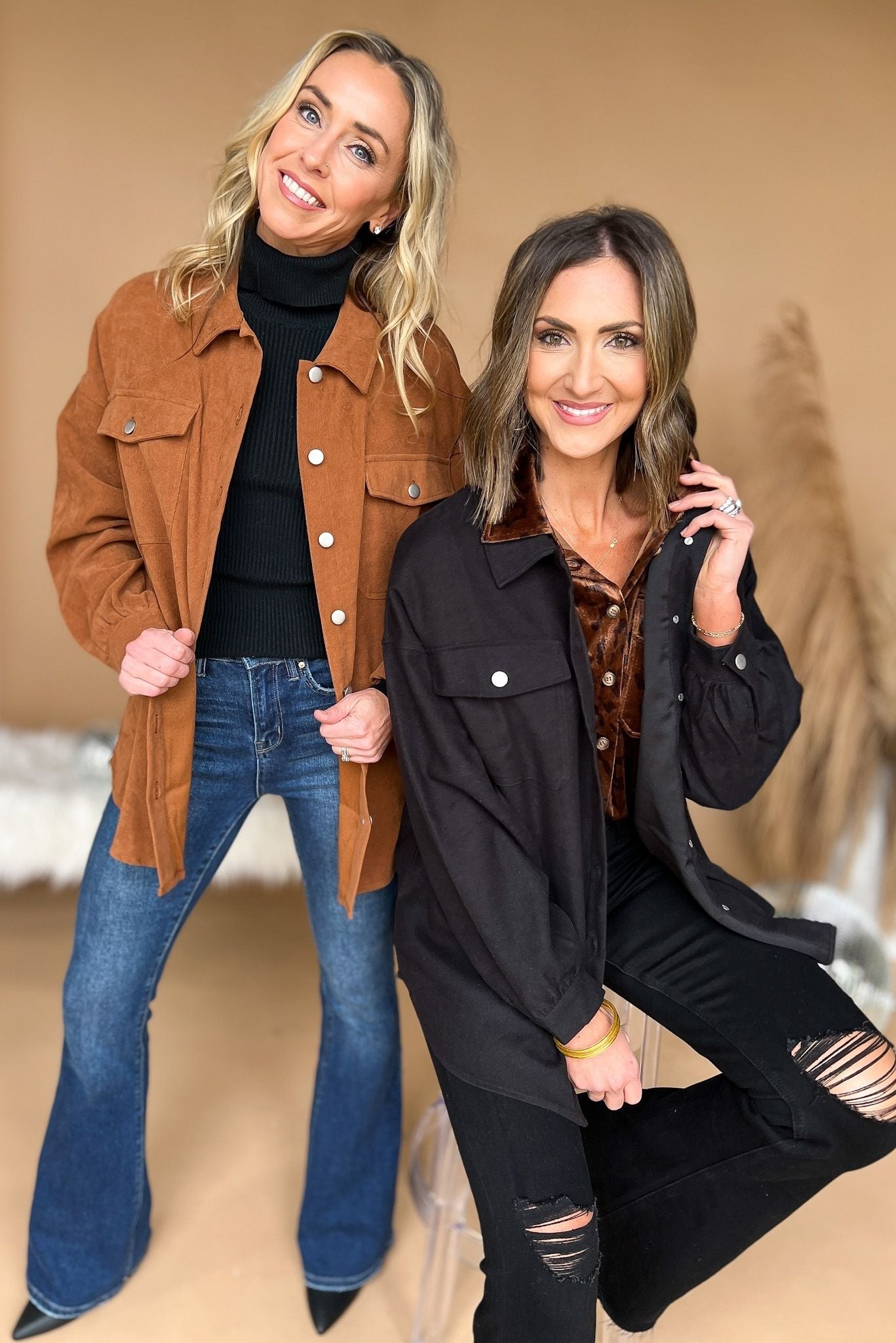 Black Solid Corduroy Oversized Denim Shacket, fall fashion, layered look, must have, mom style, elevated look, shop style your senses by mallory fitzsimmons