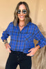 Royal Blue Plaid Oversized Flannel, everyday wear, fall flannel, fall must have, mom style, layered look, shop style your senses by mallory fitzsimmons