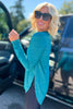 Teal Ribbed Long Sleeve Top With Side Slits, must have, everyday wear, mom style, hoodie, fall basic, shop style your senses by mallory fitzsimmon