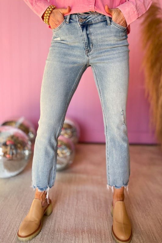 Vervet Light Wash High Rise Crossover Crop Flare Jeans, crop flare, high rise, everyday wear, mom style, start fresh, shop style your senses by mallory fitzsimmons