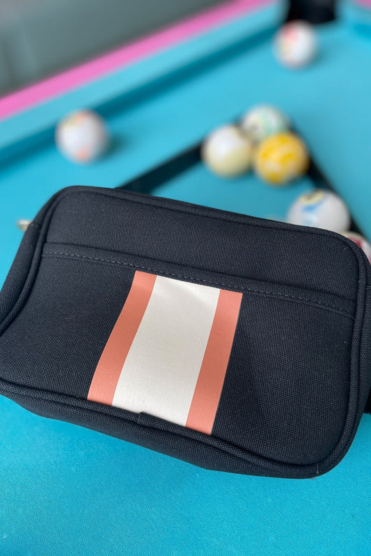 black Colorblock Stripe Crossbody Bag, fall fashion, must have, sling bag, everyday wear, mom style, chic, shop style your senses by mallory fitzsimmons