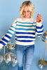 Blue Ombre Stripe Round Neck Sweater, fall fashion, fall must have, sweater weather, mom style, elevated look, shop style your senses by mallory fitzsimmons