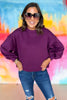 plum Balloon Sleeve Sweatshirt, pink soft material, everyday wear, everyday sweatshirt, mom style, lounge to lunch, shop style your senses by mallory fitzsimmons