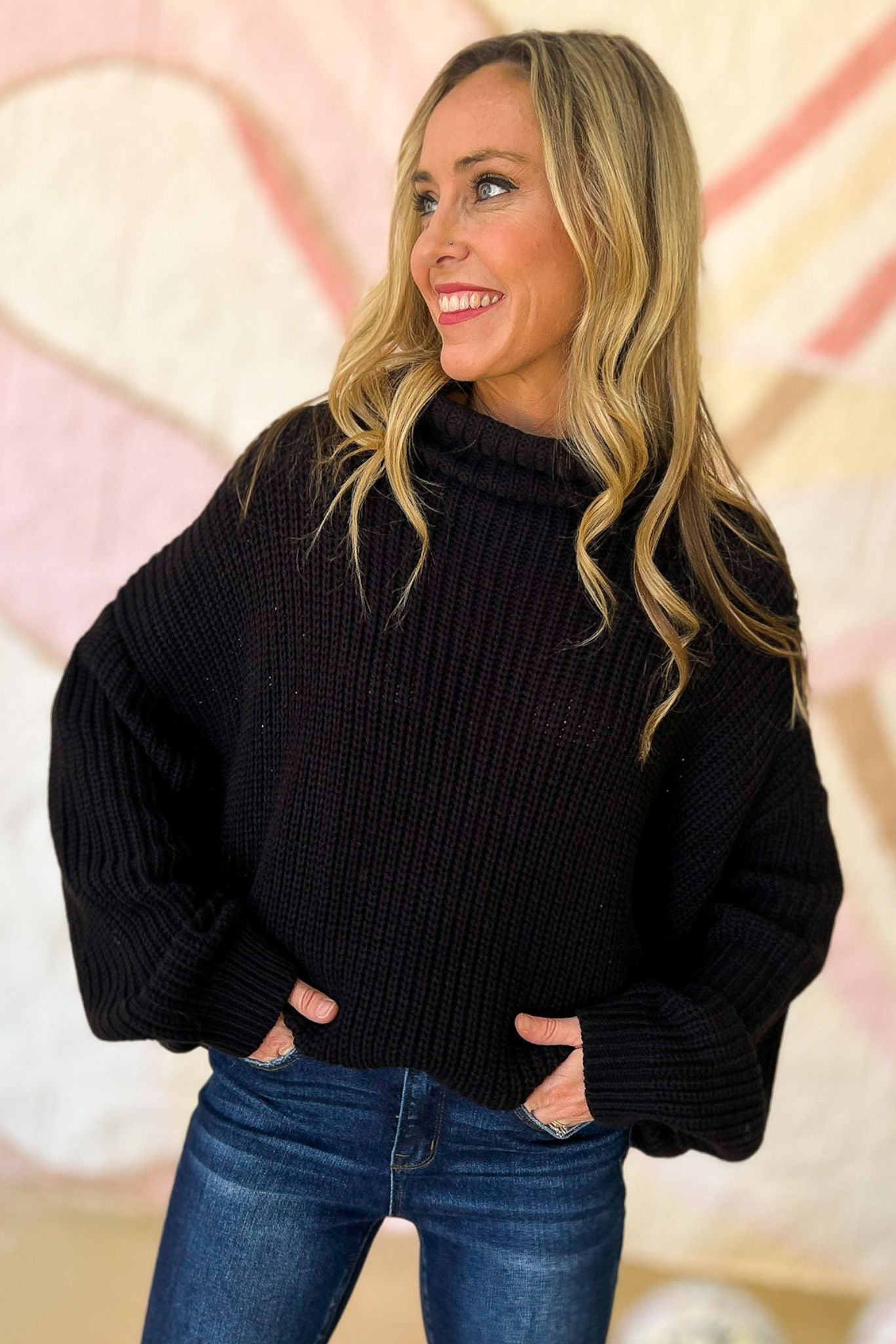 black Turtleneck Knit Sweater, fall fashion, fall must have, staple piece, chic, elevated look, shop style your senses by mallory fitzsimmons