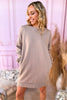 tan Round Neck Longline Hi Low Sweatshirt Dress, cozy collection, everyday wear, lounge wear, mom style, must have, shop style your senses by mallory fitzsimmons