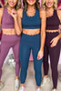 SSYS plum Scallop Longline Sports Bra Version 2, scallop detail, compression, full coverage, matching set, gym wear, shop style your senses by mallory fitzsimmons