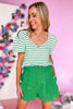 Green White Sweetheart Neckline Puff Sleeve Top, spring fashion, february collection, sweetheart neckline, must have, mom style, spring look, shop style your senses by mallory fitzsimmons