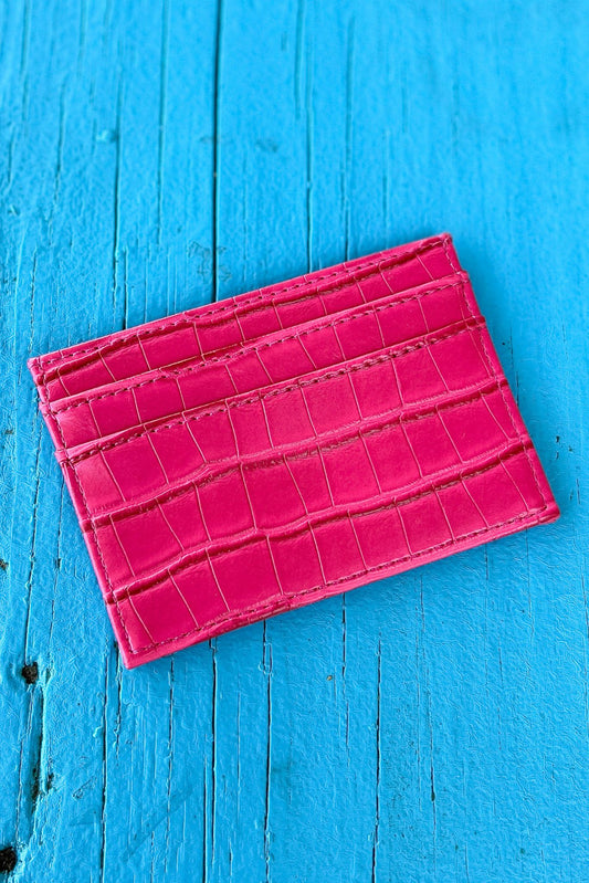 Fuchsia Leather Credit Card Holder