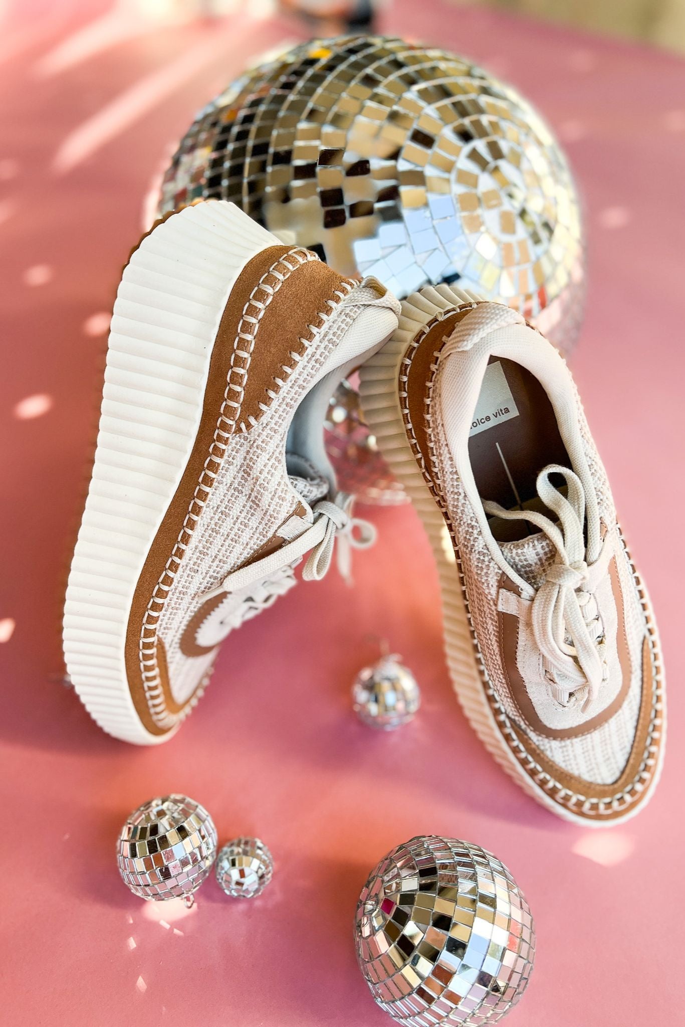 Dolce Vita Brown Knit Platform Sneakers. Spring chic. mom style. work to weekend. designer inspired. Shop Style Your Senses by Mallory Fitzsimmons.