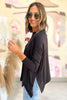 black side slit boxy top, closet staples, comfy style, shop style your senses by mallory fitzsimmons