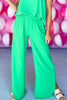 Green Textured Side Slit Wide Leg Pants, resort wear, spring break, wide leg, trendy, mom style, shop style your senses by mallory fitzsimmons