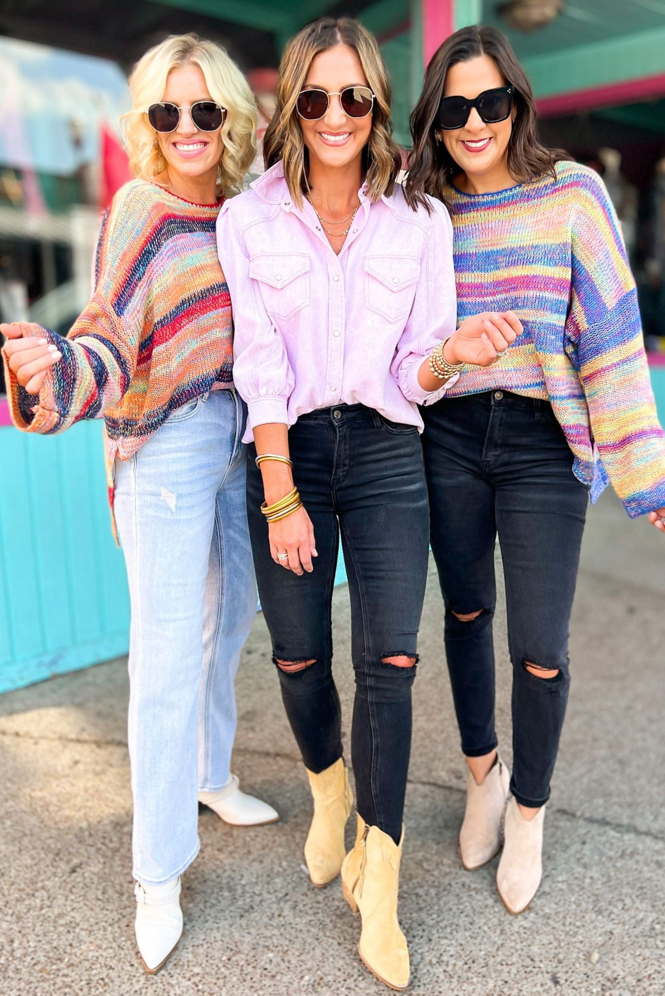 SSYS Exclusive Lavender Denim Pearl Snap Long Sleeve Top, denim long sleeve top, lavender, pearl snap detail, transition piece, must have, fort worth fall, shop style your senses by mallory fitzsimmons