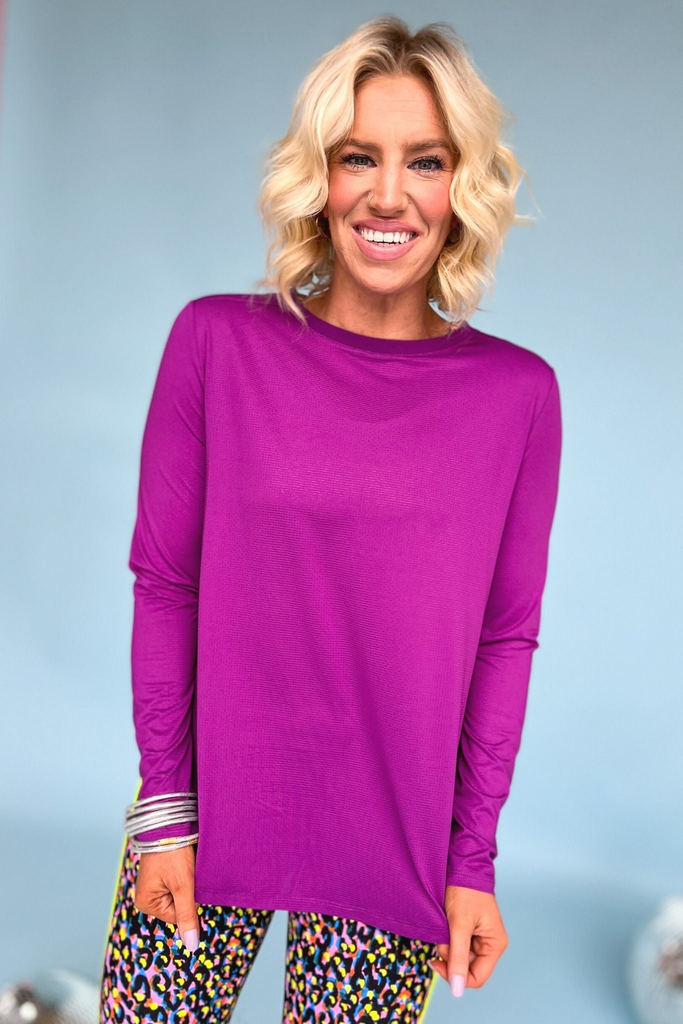 Plum Long Sleeve Active Top SSYS The Label, custom piece, atheisure, everyday wear, must have, mom style, shop style your senses by mallory fitzsimmons