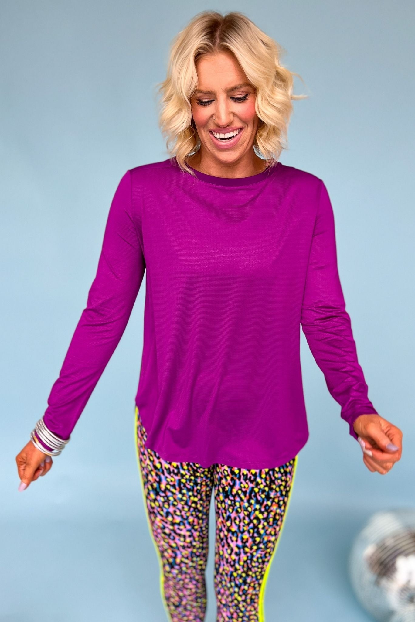 Plum Long Sleeve Active Top SSYS The Label, custom piece, atheisure, everyday wear, must have, mom style, shop style your senses by mallory fitzsimmons