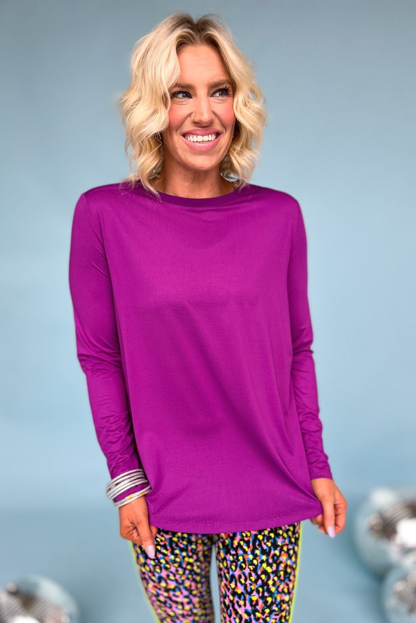 Plum Long Sleeve Active Top SSYS The Label, custom piece, atheisure, everyday wear, must have, mom style, shop style your senses by mallory fitzsimmons