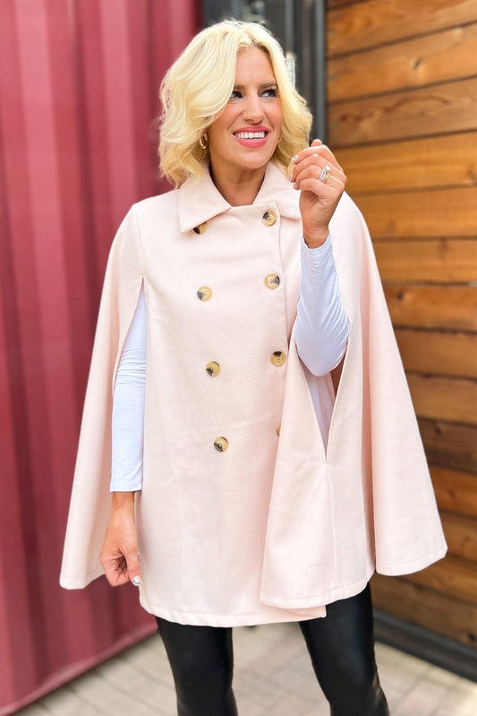 blush Cape Overlay Coat, fall fashion, must have, cape, elevated look, mom style, chic, shop style your senses by mallory fitzsimmons