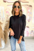 black side slit boxy top, closet staples, comfy style, shop style your senses by mallory fitzsimmons