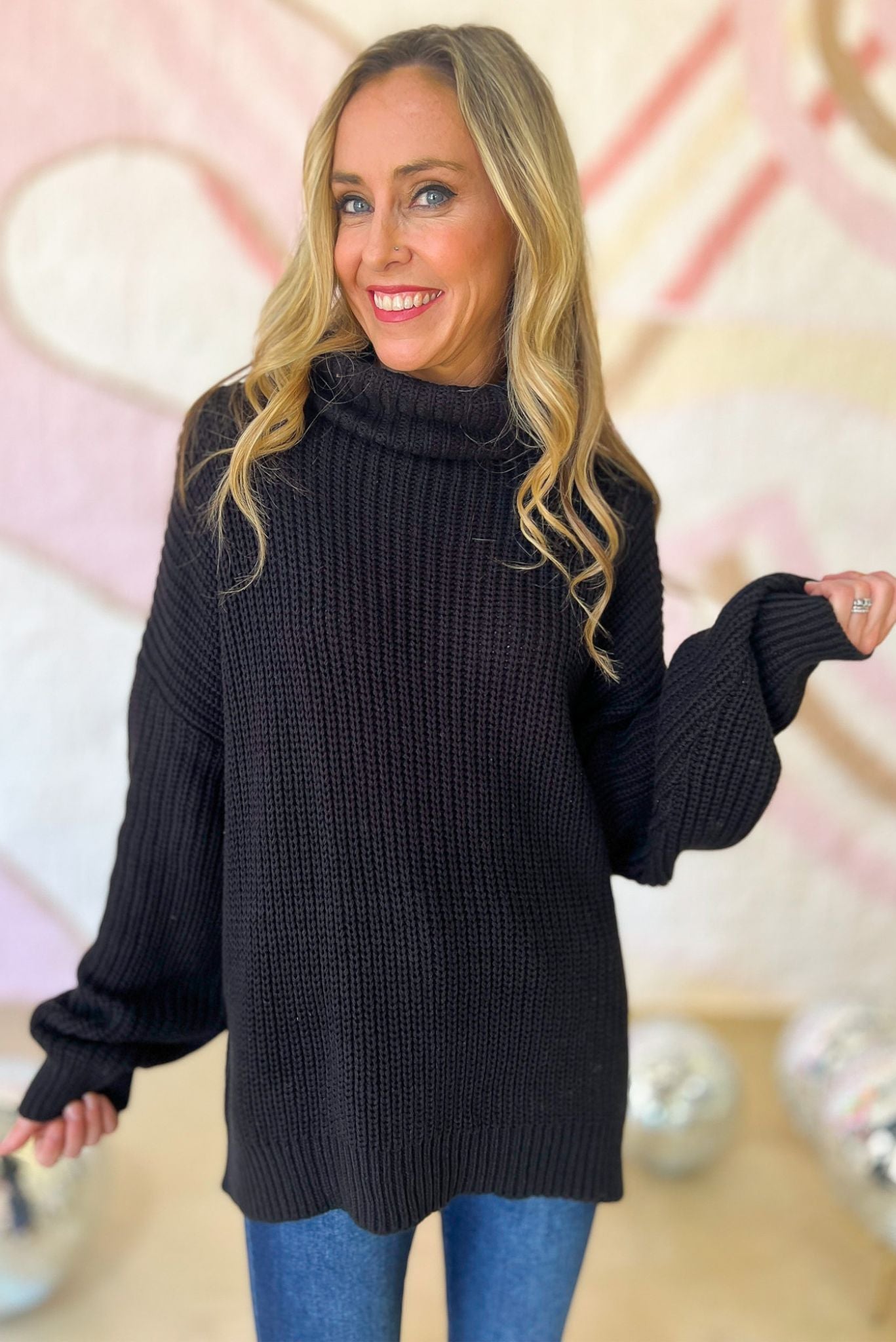 black Turtleneck Knit Sweater, fall fashion, fall must have, staple piece, chic, elevated look, shop style your senses by mallory fitzsimmons