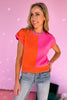 THML Pink Orange Colorblock Sleeveless Sweater Top, prints and pops, spring fashion, colorblock, must have, shop style your senses by mallory fitzsimmons