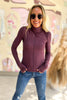 wine  Exposed Hem Turtleneck Top, fall staple, fall fashion, must have, layered look, exposed hem detail, shop style your senses by mallory fitzsimmons