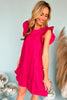 fuchsia Ruffle Cap Sleeve Tiered Dress *Final Sale*, spring fashion, must have, ruffle tiered dress, everyday wear, mom style, shop style your senses by mallory fitzsimmons