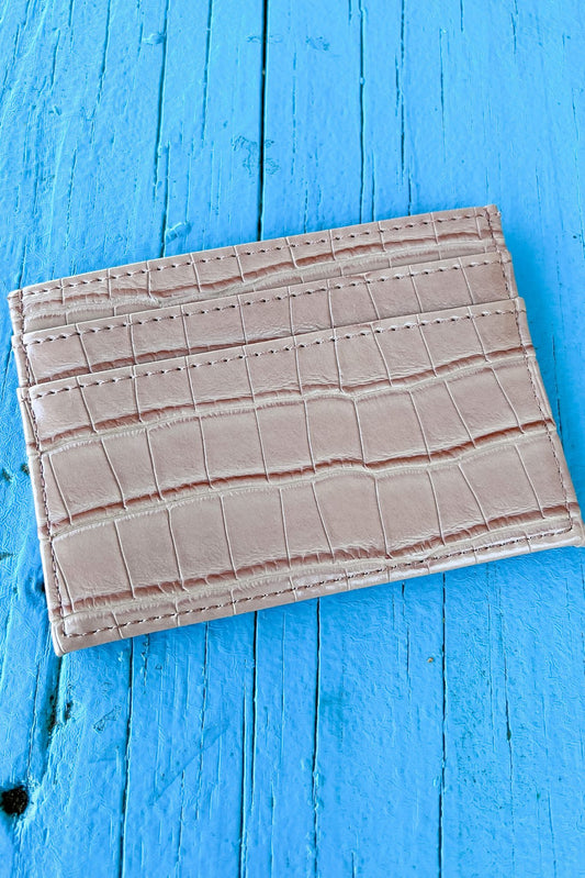 Beige Leather Credit Card Holder