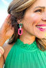 Fuchsia Cream Green Acrylic Link Earrings, shop style your senses by mallory fitzsimmons