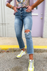 Medium Wash High Rise Distressed Ankle Flare Jeans, shop style your senses by mallory fitzsimmons